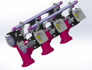 kit corpi farfallati flauto iniettori alimentazione benzina conversione motore alfa romeo v6 12 valvole a iniezione elettronica con aspirazione diretta collettore di aspirazione lavorato incremento potenza elaborazione motore alfa romeo itb jenvey