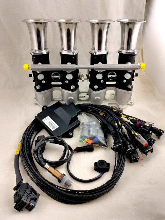 kit aspirazione jenvey per iniezione eettronica efi technology euro2plus preparazione motore peugeot 2.0 16 valvole 205 rally gti incremento potenza elaborazione motore kitcar aspirazione diretta corpi farfallati singoli itb sonda lamda linare efi automappatura benzina closed loop lambda