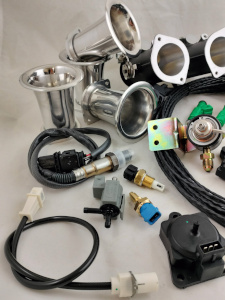 kit regolatore pressione benzina per flauto iniettori conversione motore da carburatore ad iniezione elettronica programmabile preparazione motore da competizione incremento potenza sensore temperatura acqua e aria programmazione centralina efi technology sensore di giri corpi farfallata tipo dcoe per sostituzione ai carburatori