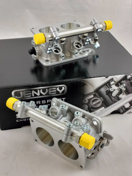 kit corpi farfallati per preparazione motori da competizione fiat o lancia e conversione vetture a carburatori ad iniezione elettronica corpi farfallati doppio corpo dcnf verticali jenvey conversione iniezione elettronica motore ferrari 8 e 12 cilindri batteria corpi farfallati carburatori dcnf verticali